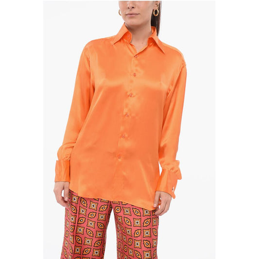 Orange Silk Shirt