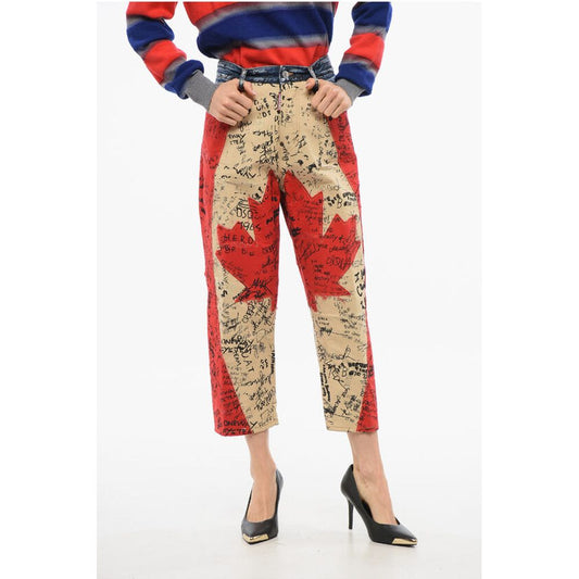 Red Cotton Jeans Denim
