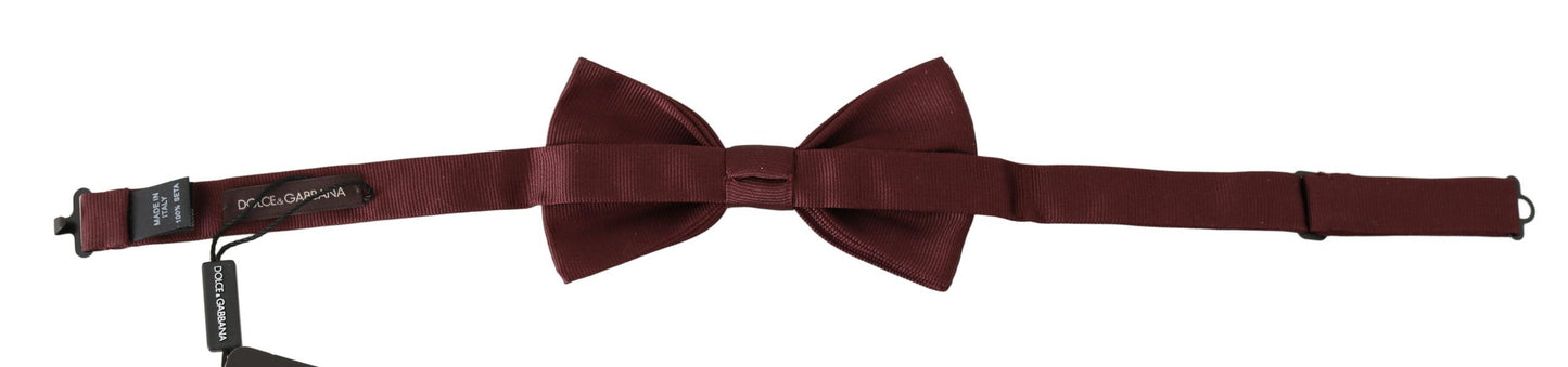 Elegant Maroon Silk Bow Tie