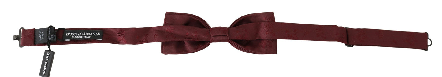 Elegant Maroon Silk Bow Tie