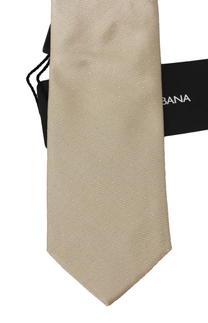 Elegant Light Brown Silk Necktie