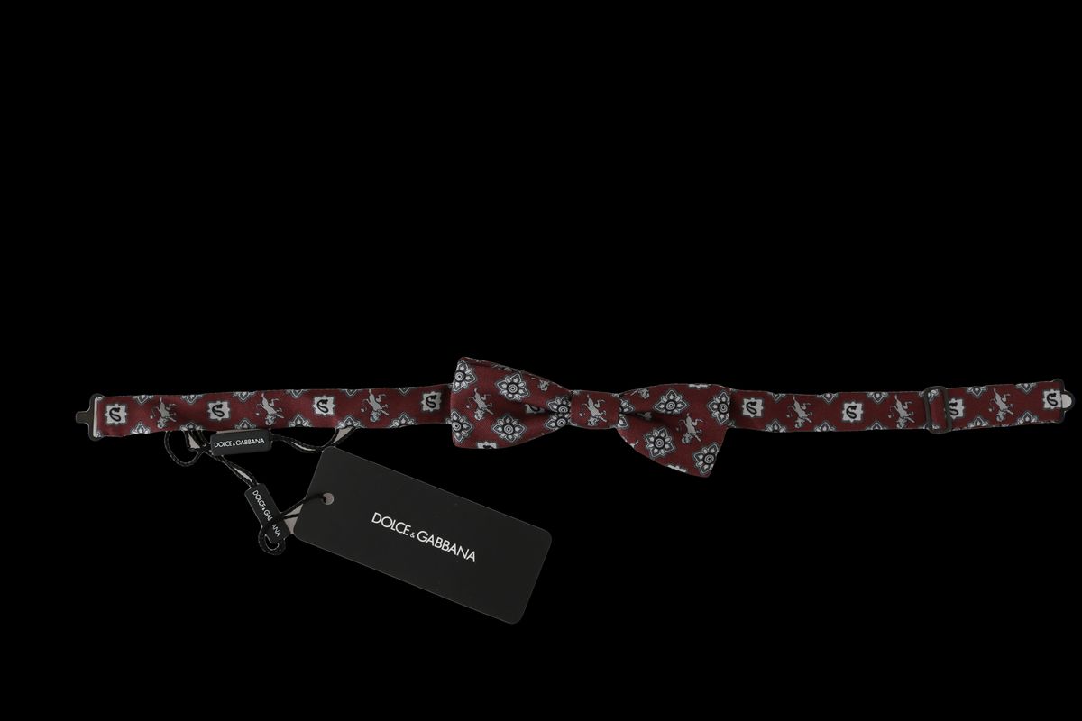 Elegant Bordeaux Silk Bow Tie