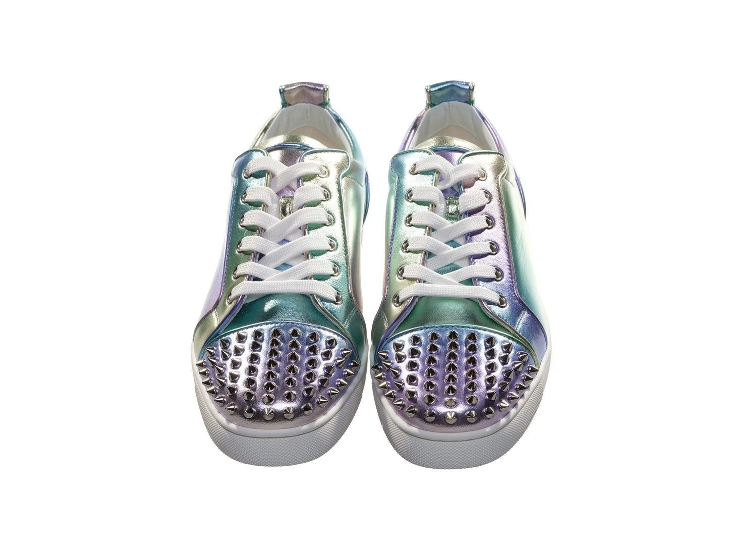 Fun Louis Junior Spikes Flat Ombre Laminated Leather Sneakers