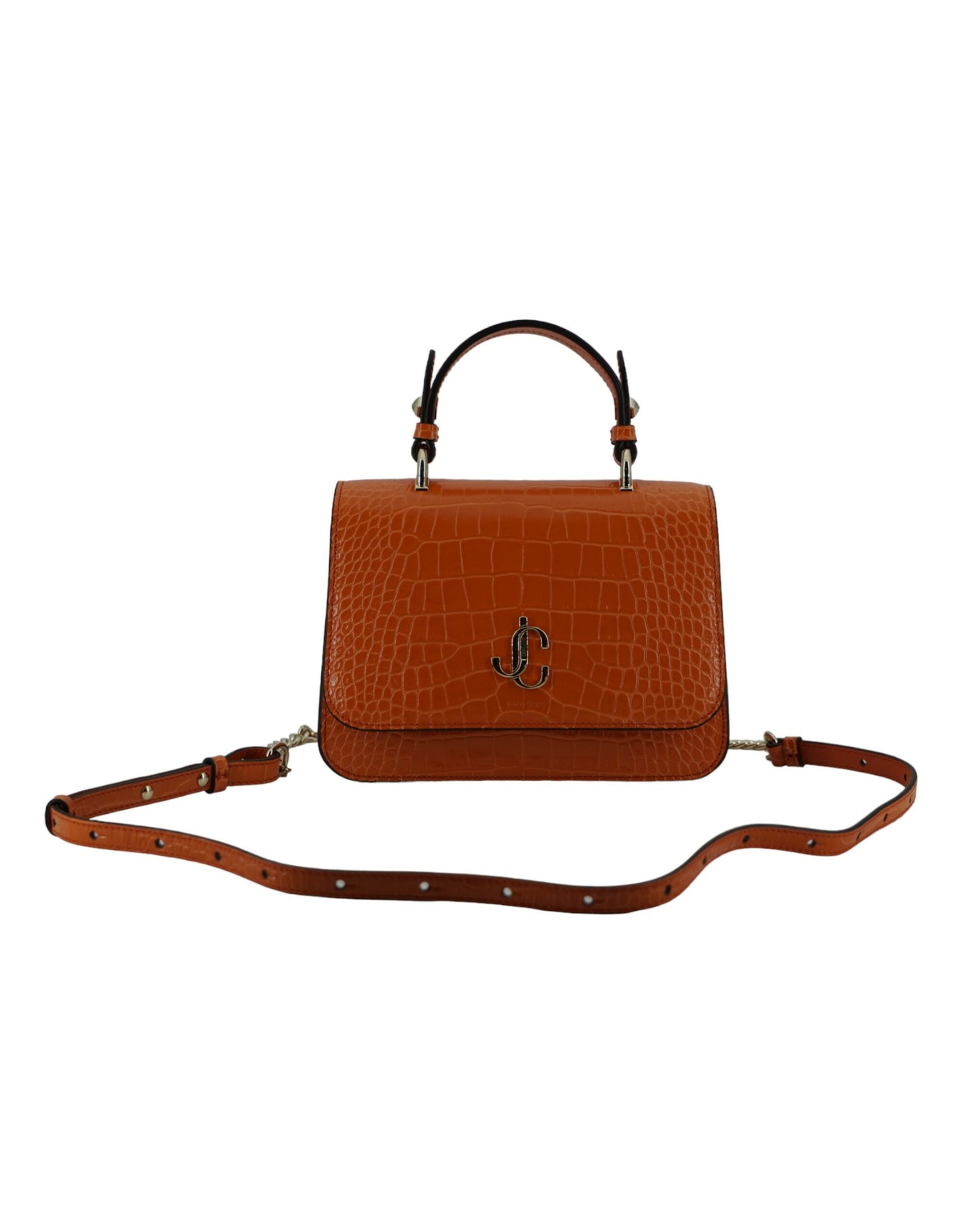 Orange Leather Top Handle and Shoulder Bag