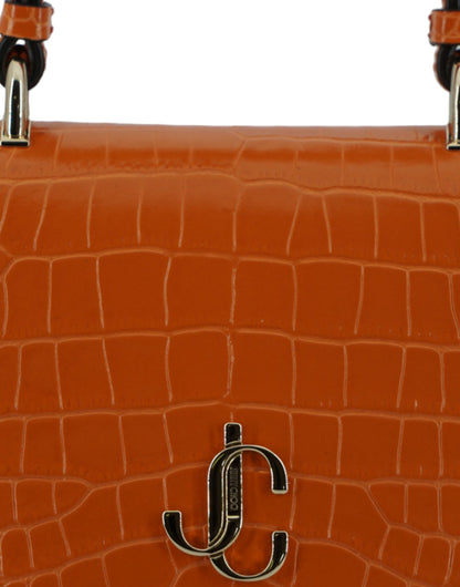 Orange Leather Top Handle and Shoulder Bag