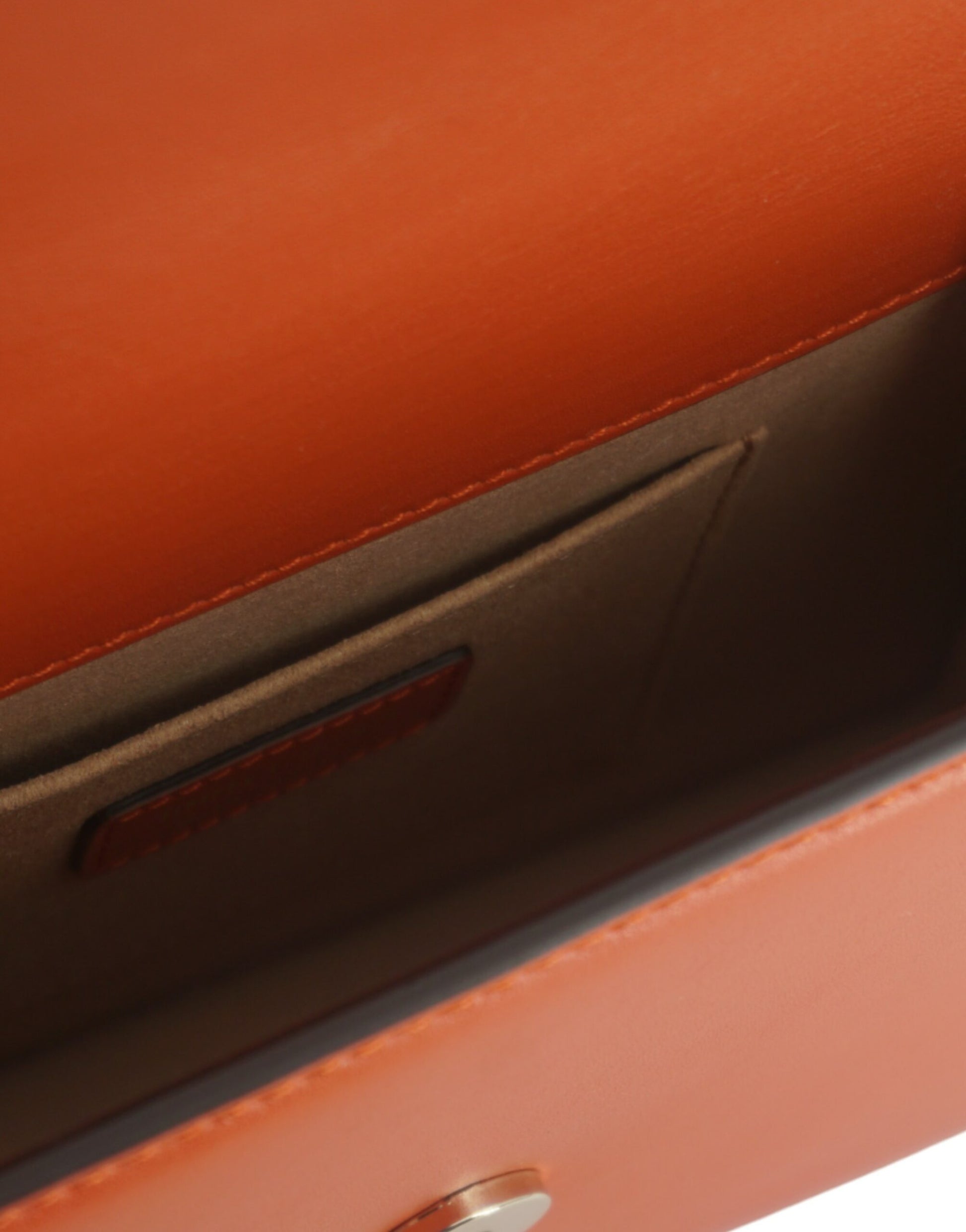 Dark Orange Calf Leather Shoulder Bag
