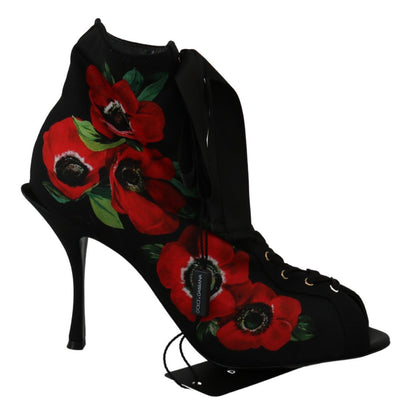 Elegant Floral Heel Booties