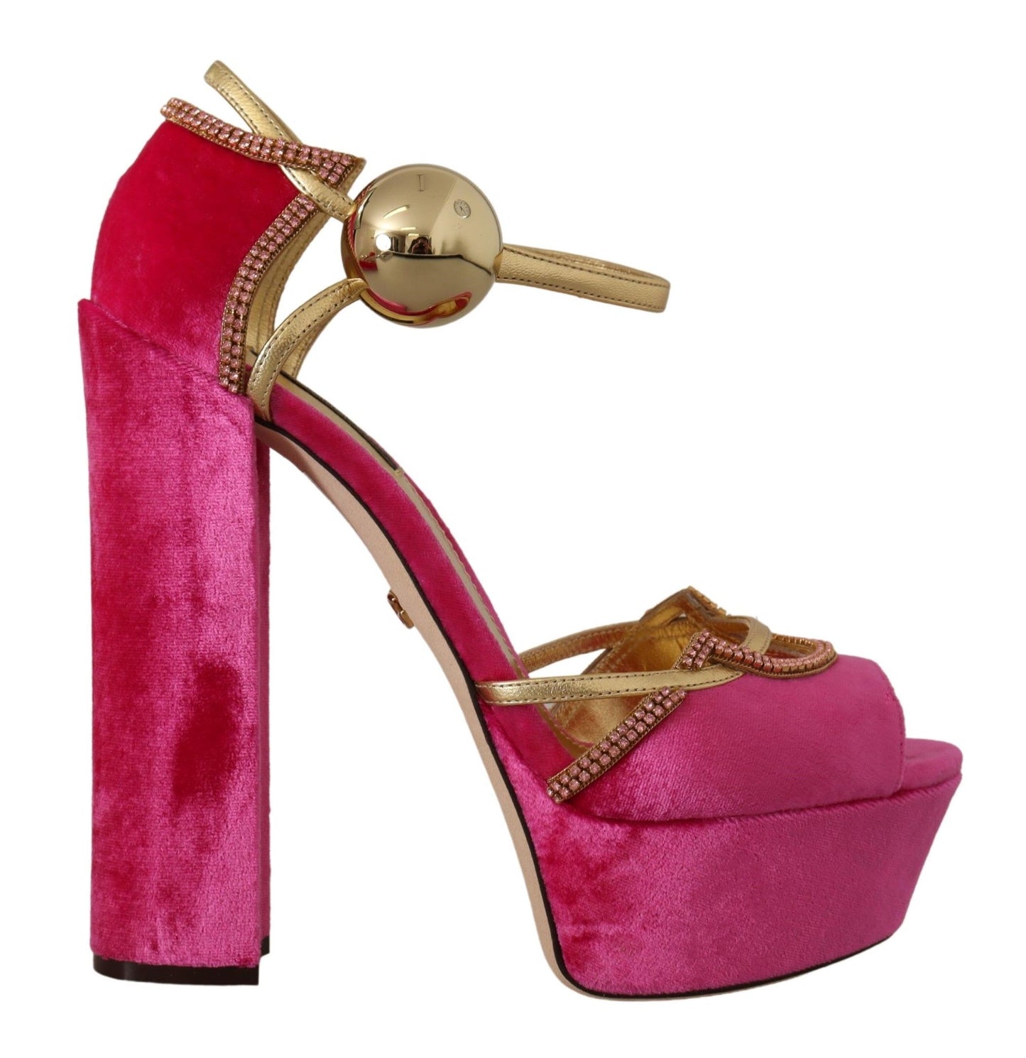 Ethereal Pink Velvet Crystal Sandals