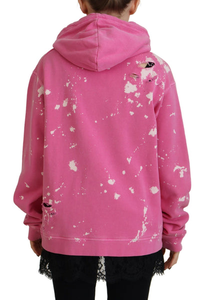 Pink Logo Print Cotton Hoodie Sweatshirt Sweater