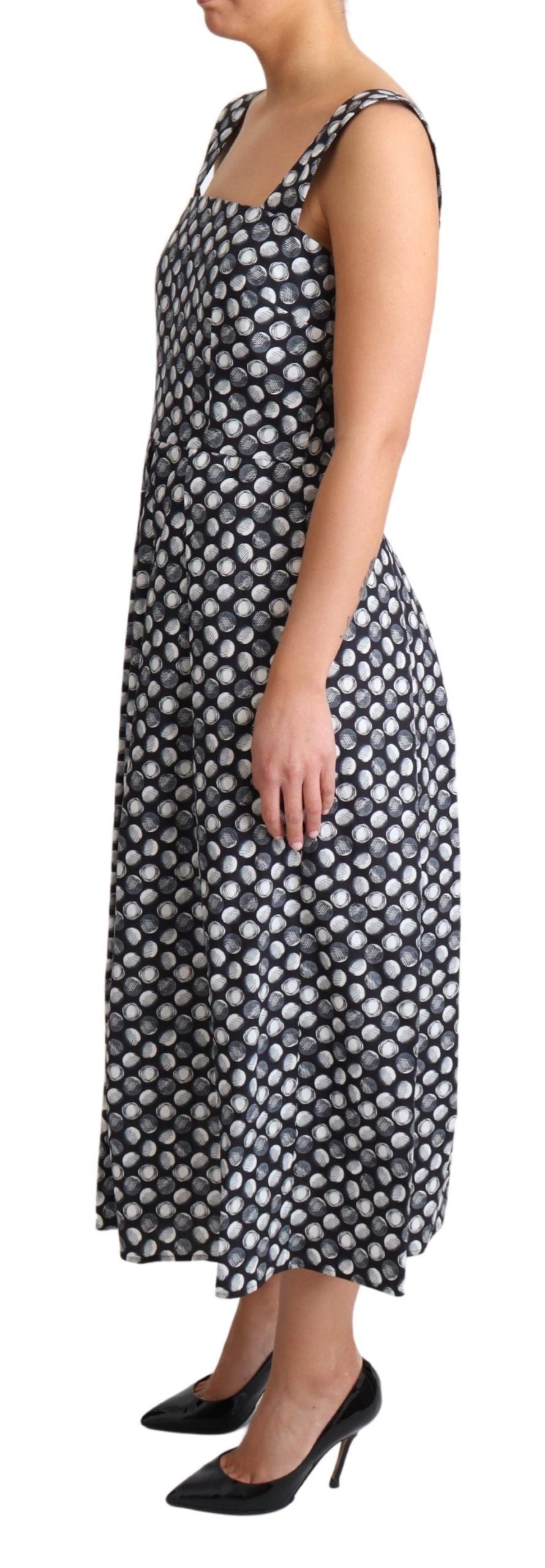 Elegant Sleeveless Geometric Midi A-Line Dress