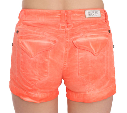 Chic Orange Mid Waist Mini Shorts