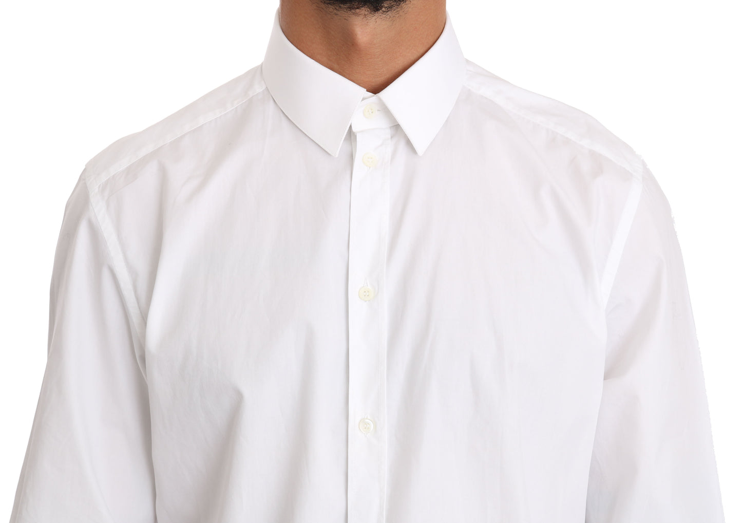 Elegant Slim Fit Dress Shirt in Pure White