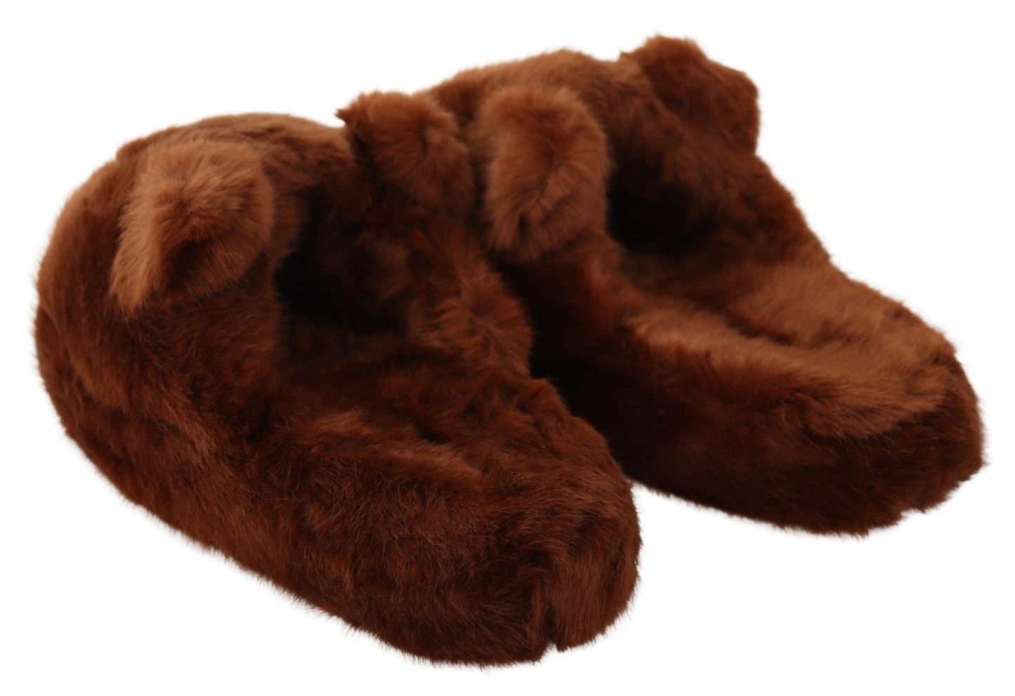 Teddy Bear Embellished Brown Loafers