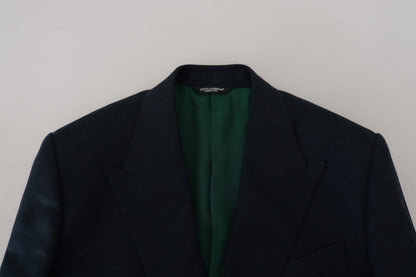 Elegant Cashmere-Silk Blend Blue Blazer