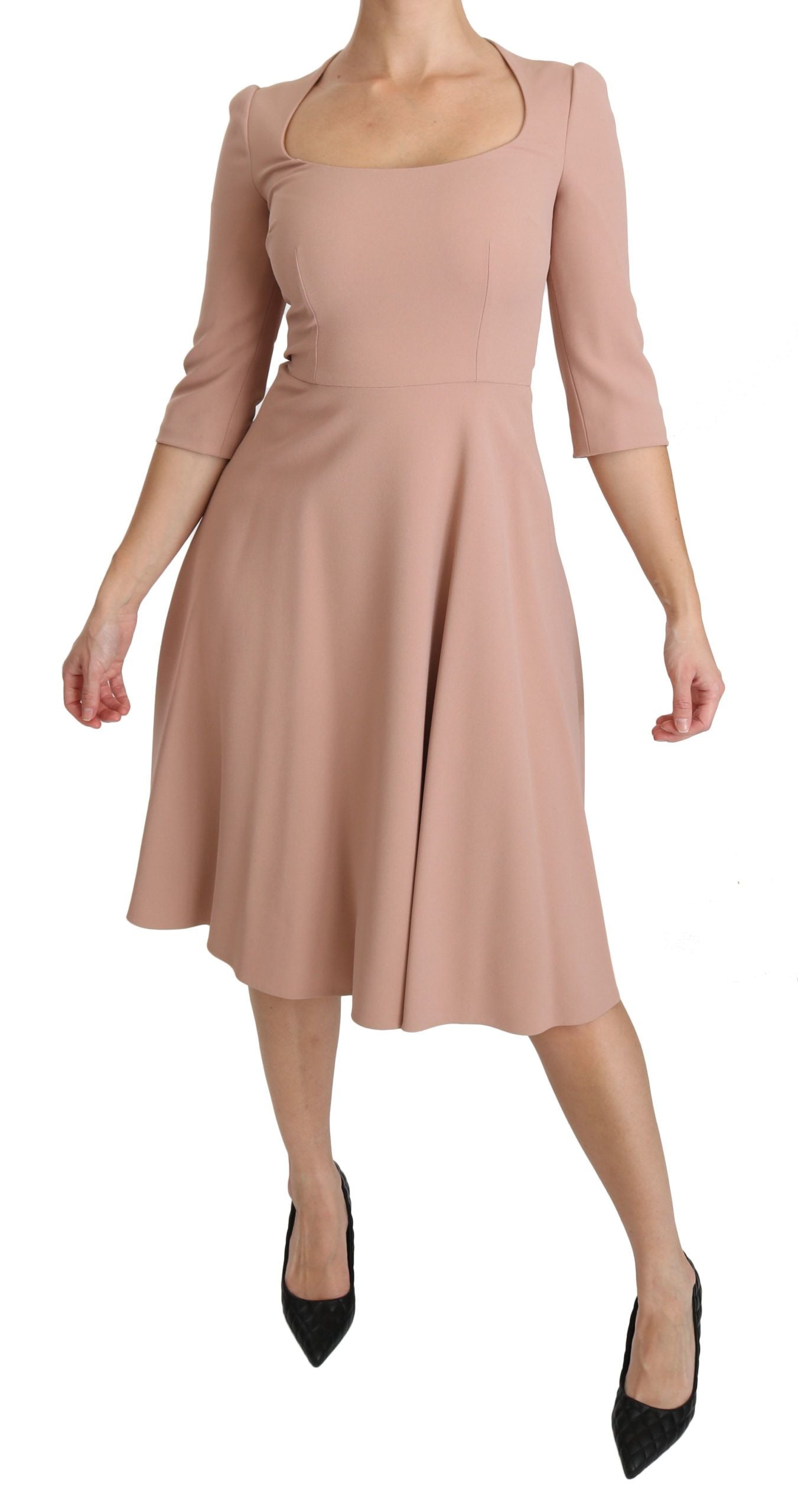 Elegant Light Pink A-Line Knee Length Dress