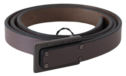 Elegant Dark Brown Leather Belt