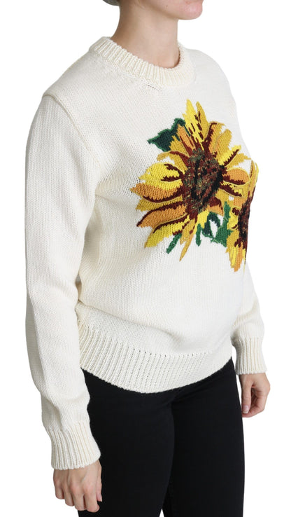 Elegant Knitted Sunflower Sweater
