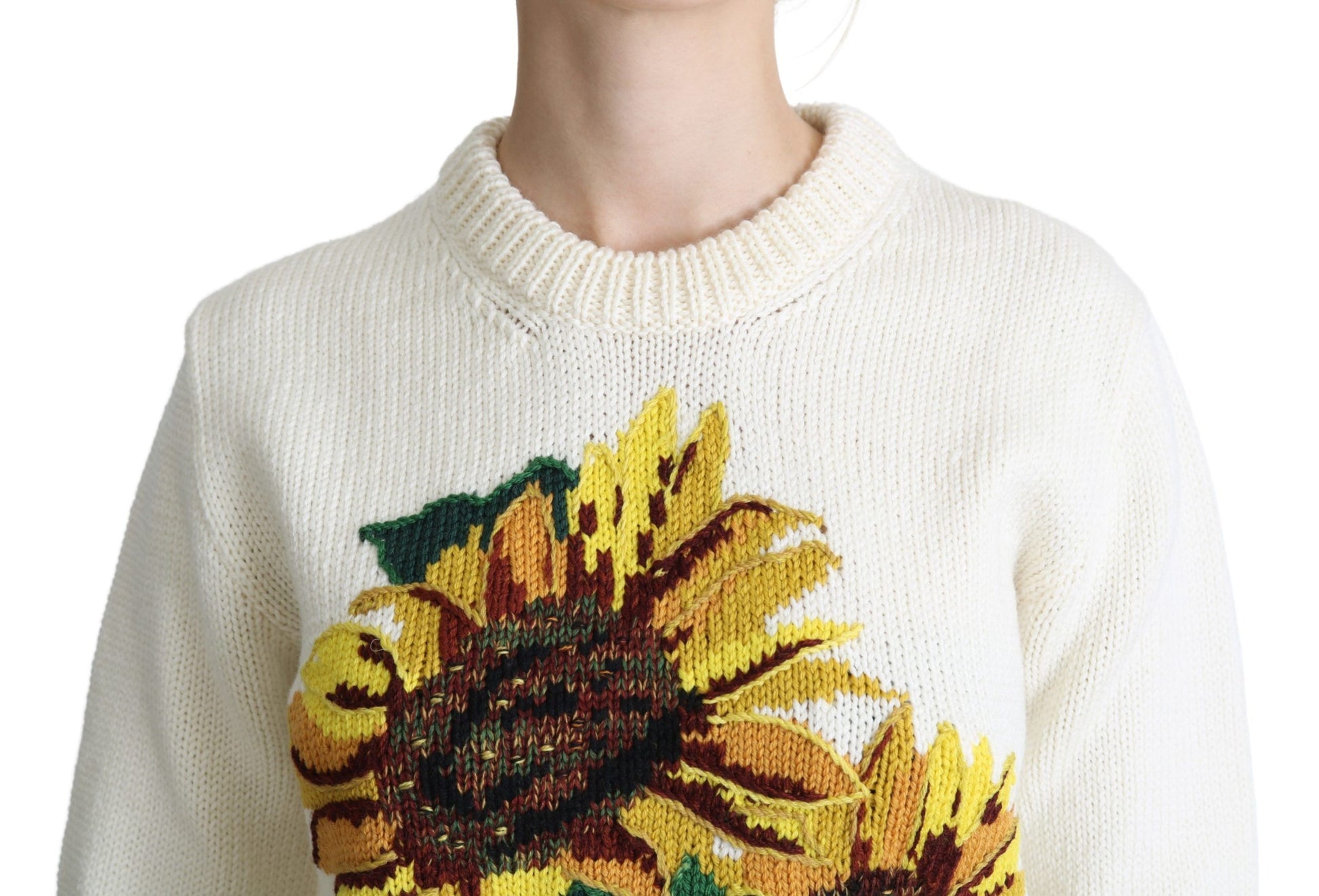 Elegant Knitted Sunflower Sweater