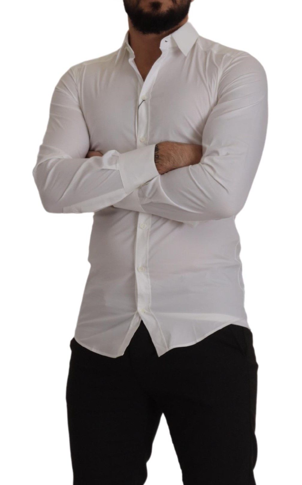 Elegant Slim Fit Dress Shirt - White