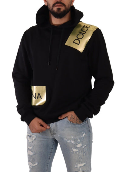 Elevate Your Style with a Black Golden-Logo Pullover