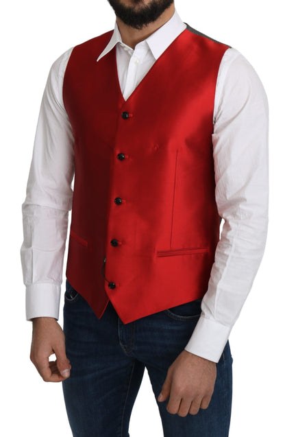 Ravishing Red Silk Formal Vest