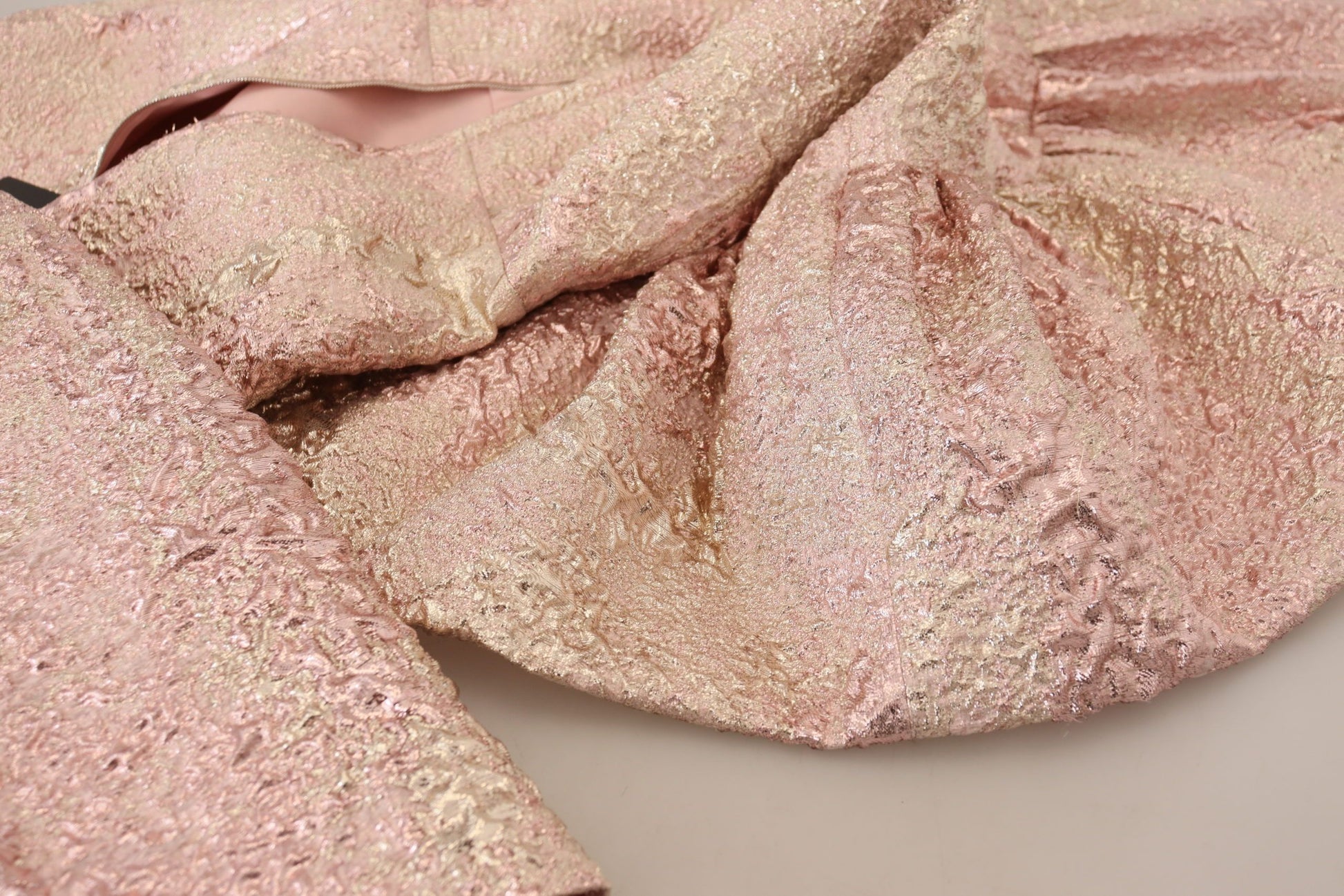 Elegant Pink Jacquard Midi Sheath Dress