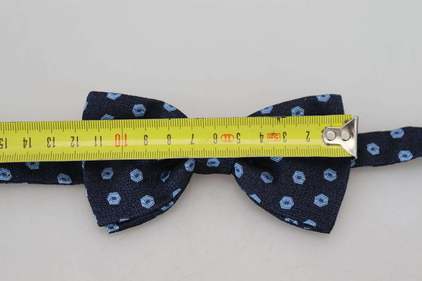 Elegant Blue Patterned Silk Bow Tie