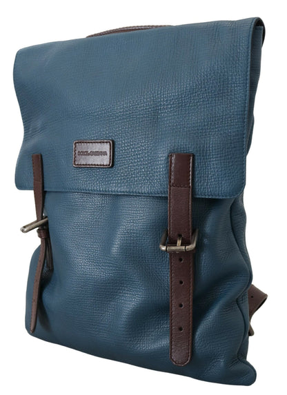 Elegant Blue Leather Backpack Bag