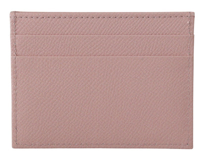 Chic Pink Leather Cardholder with Exclusive Print