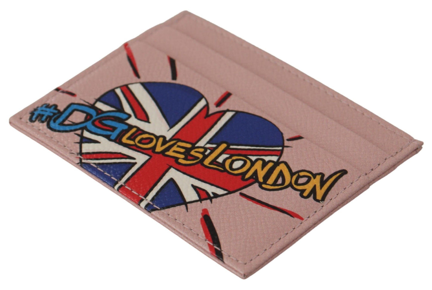 Chic Pink Leather Cardholder with Exclusive Print