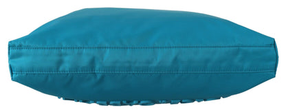 Sapphire Blue Nylon Tote Bag with Logo Detail