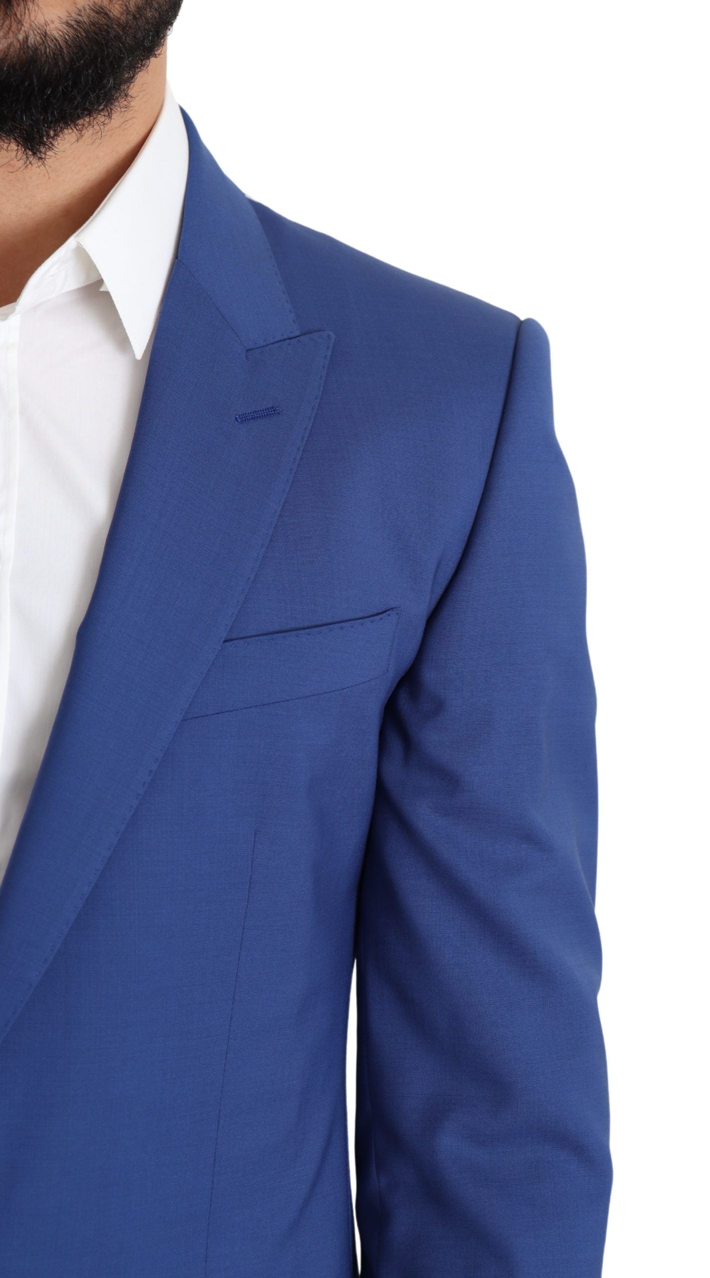 Exquisite Blue Wool Martini Blazer Jacket