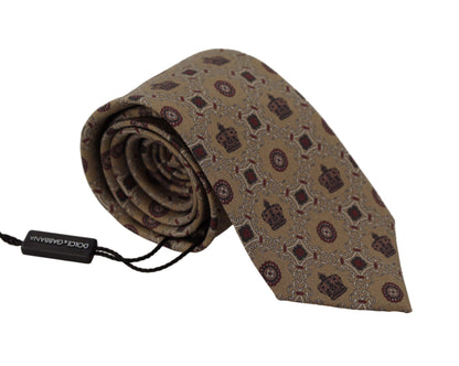 Elegant Silk Beige Necktie