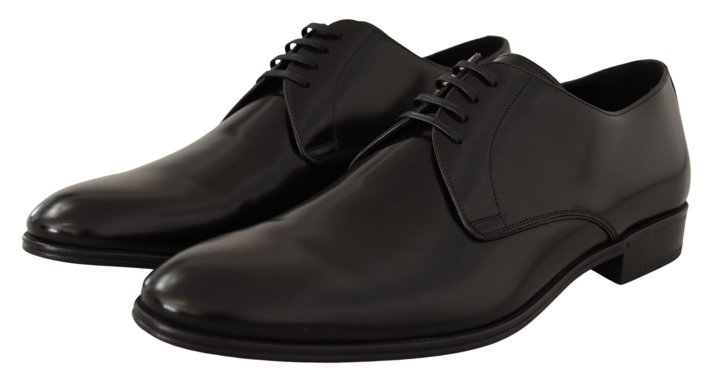 Elegant Black Leather Derby Shoes