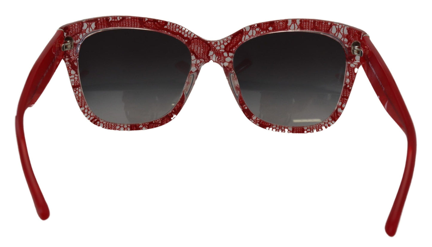 Elegant Red Lace-Insert Sunglasses