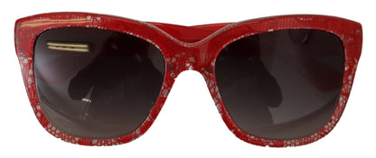 Elegant Red Lace-Insert Sunglasses