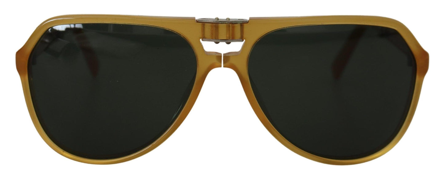 Chic Yellow Aviator Acetate Sunglasses