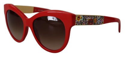 Elegant Red Mosaico Cat-Eye Sunglasses