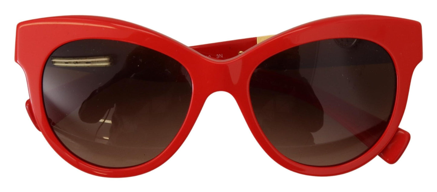 Elegant Red Mosaico Cat-Eye Sunglasses