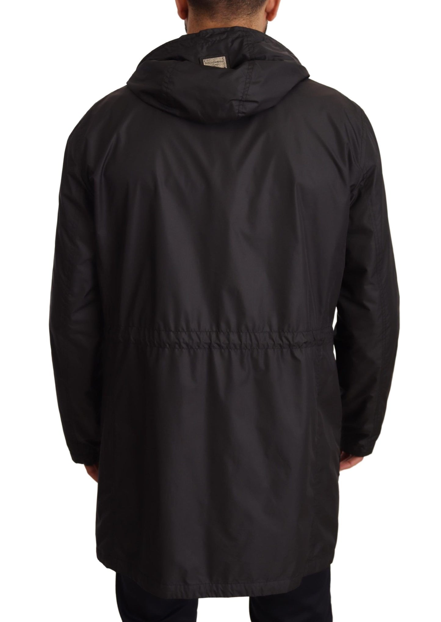 Elegant Black Hooded Blouson Jacket