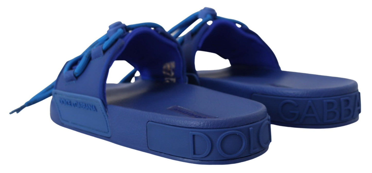 Elegant Blue Slide Sandals