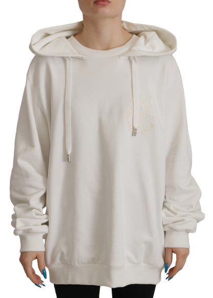 Chic White Hooded Pullover Sweater