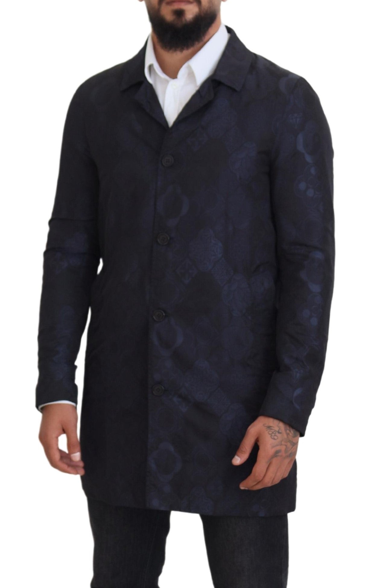Exquisite Patterned Blue Coat Jacket