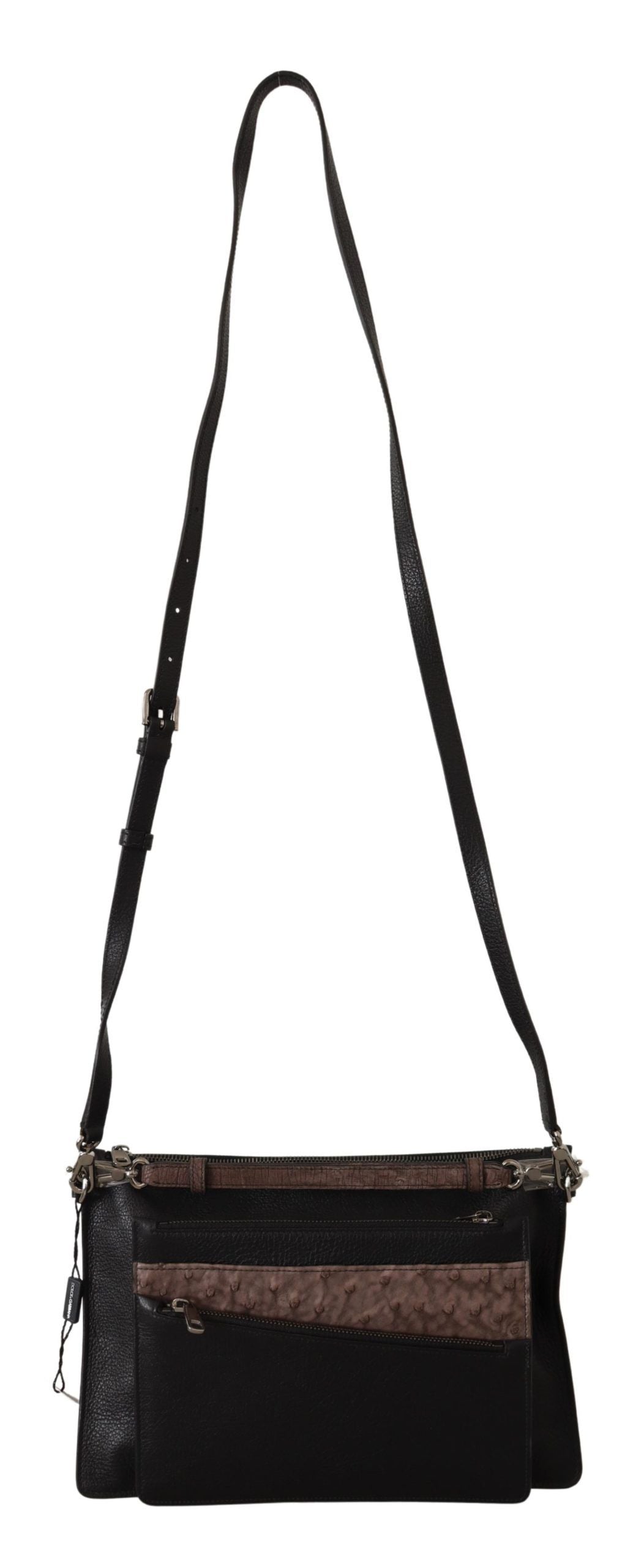 Elegant Black Leather Sling Shoulder Bag