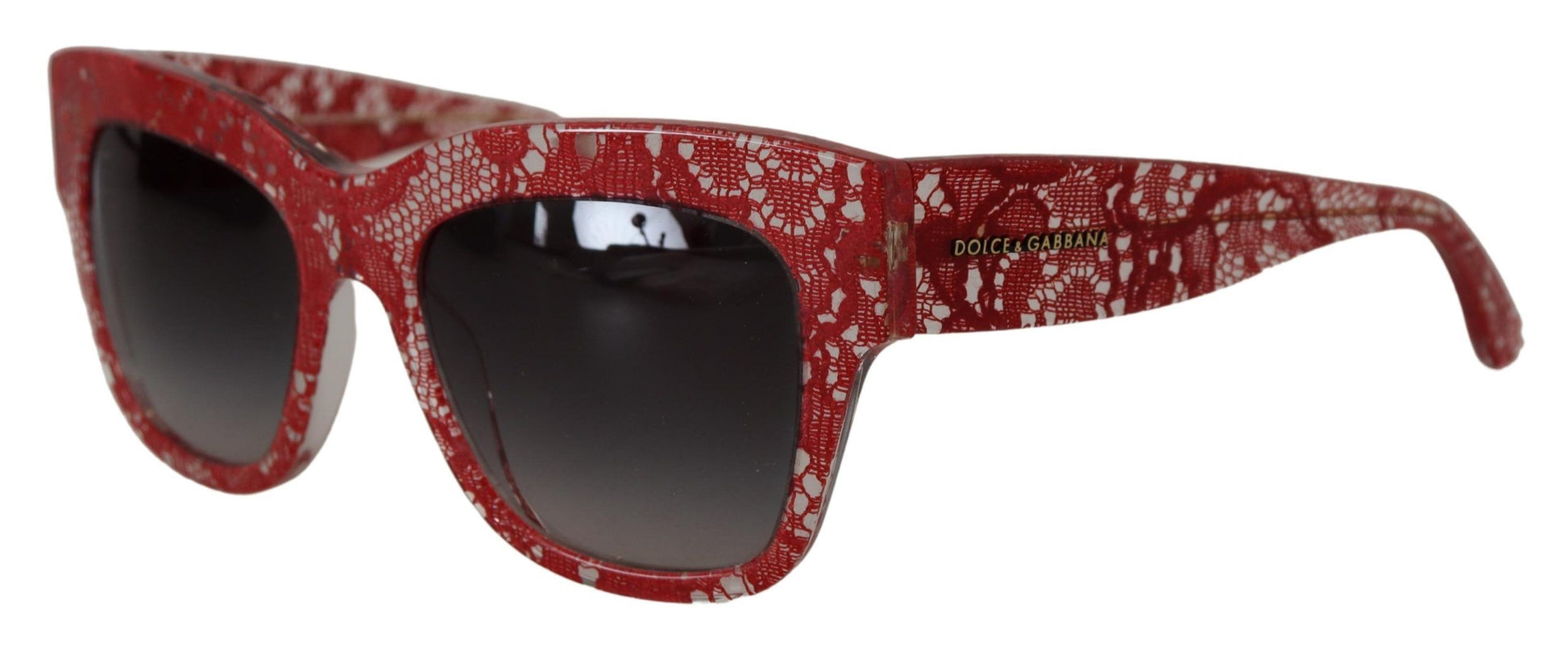 Elegant Lace-Infused Red Sunglasses