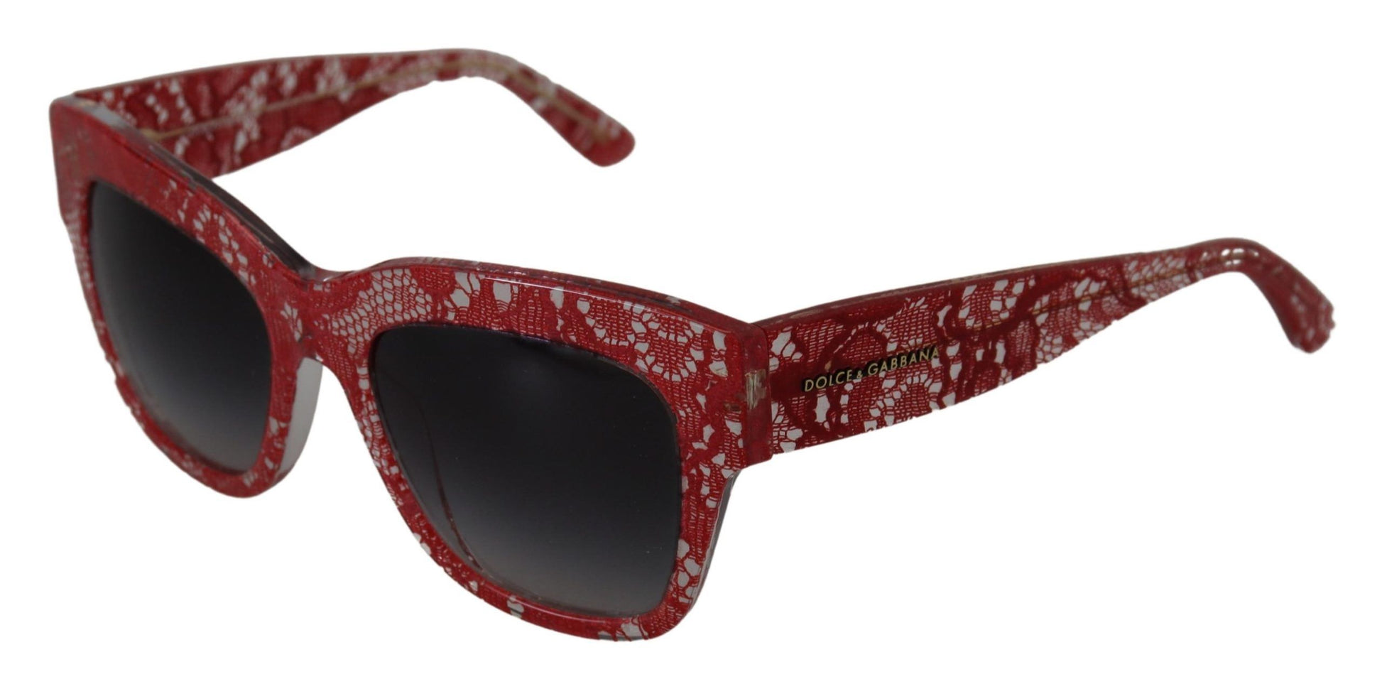 Elegant Lace-Infused Red Sunglasses