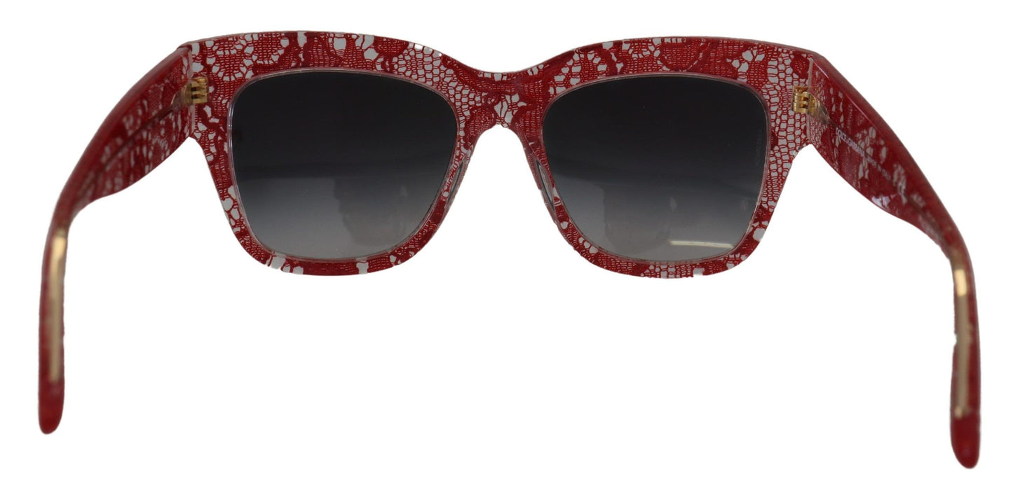 Elegant Lace-Infused Red Sunglasses