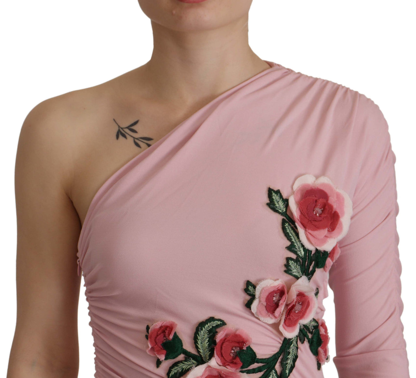 Elegant Pink One Shoulder Bodycon Dress