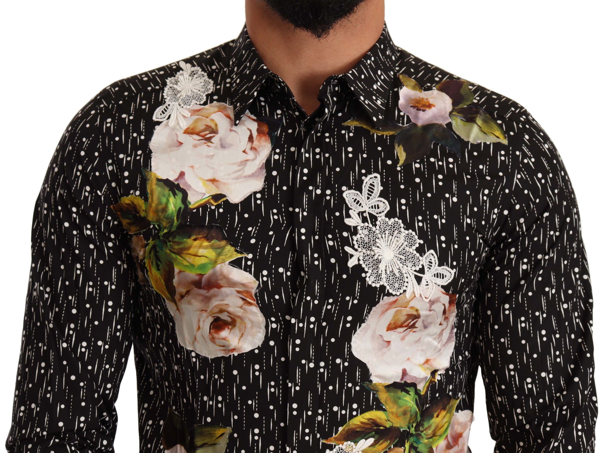 Elegant Floral Embroidered Dress Shirt