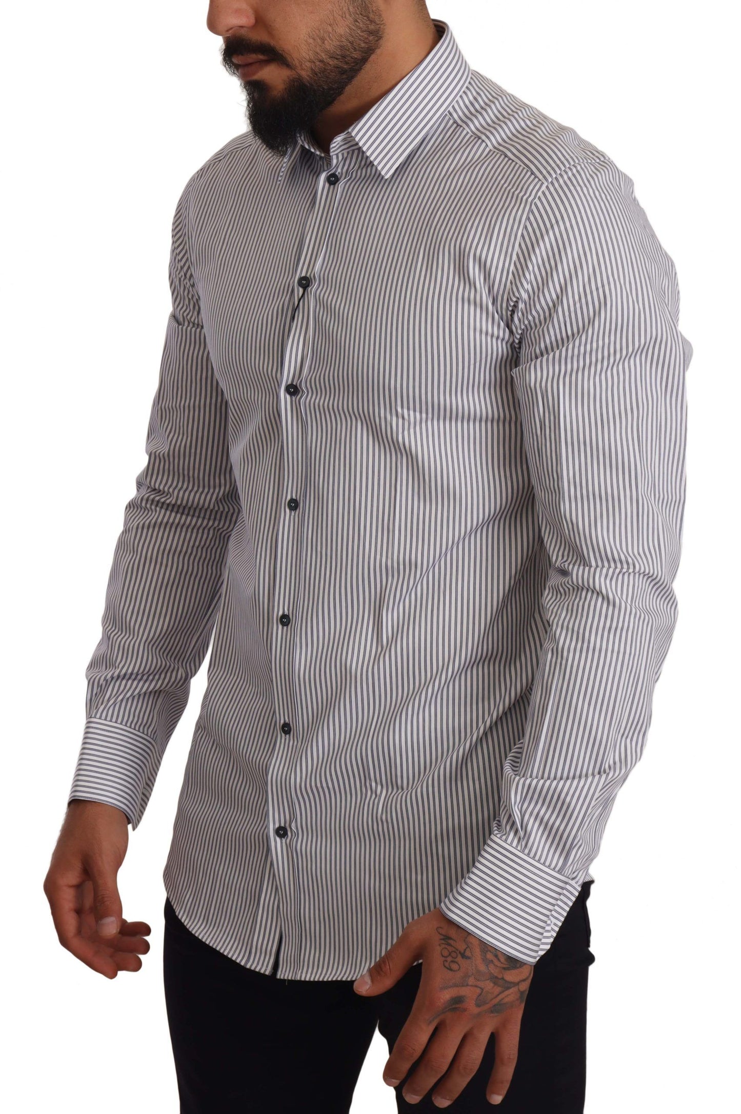 Elegant Slim Fit Striped Cotton Shirt
